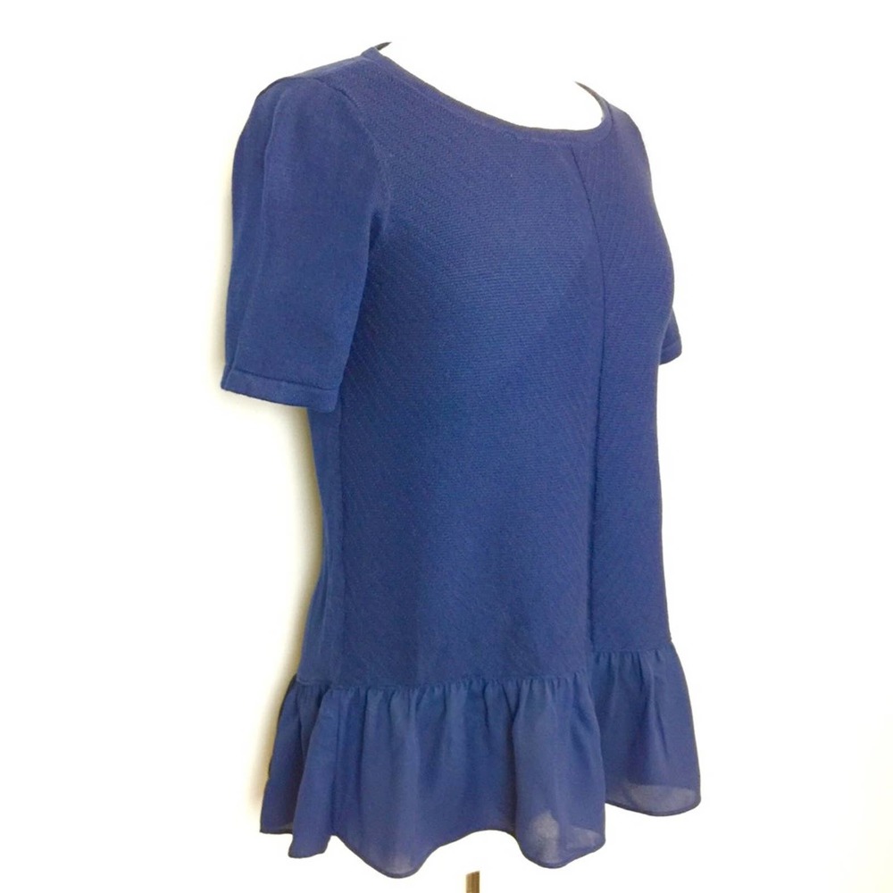 LOFT Short Sleeve Sweater ruffle hem - Picture 9 of 9